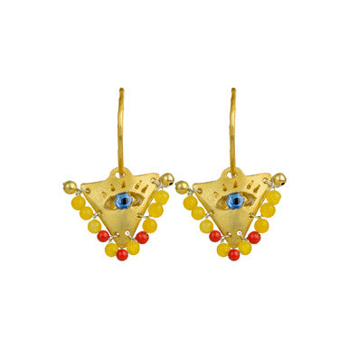 Amber and Passion Red "Fylachto" Talisman Earrings
