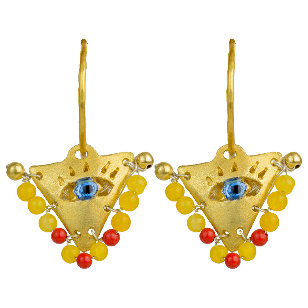 Amber and Passion Red "Fylachto" Talisman Earrings