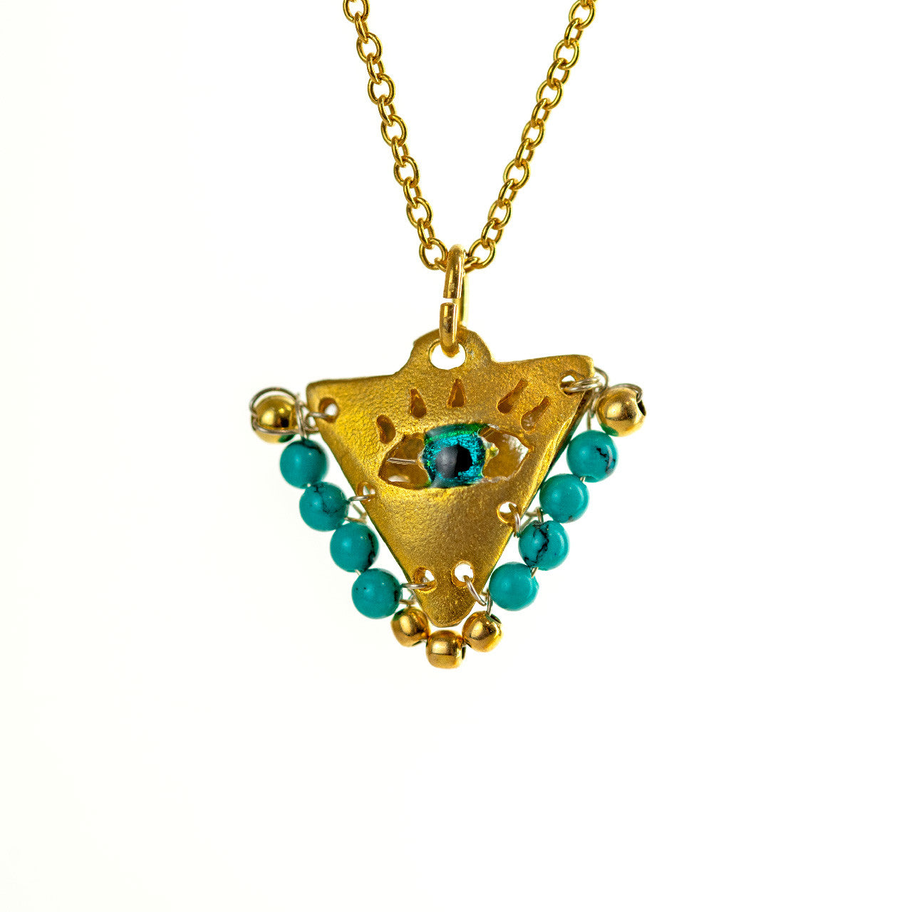 Petrol Green "Fylachto" Talisman, Lucky Charm, Pendant