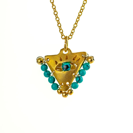 Petrol Green "Fylachto" Talisman, Lucky Charm, Pendant