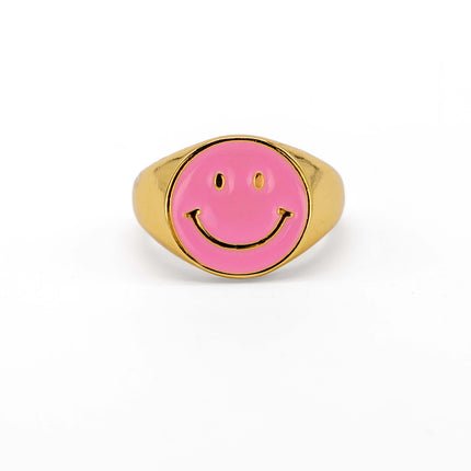 Tereza of Naxos Smiley Ring in Bubblegum Pink Jewellery 25 € Tereza's Greek Concept Store