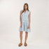 Striped sleeveless summer dress light blue white Naxos, Greece
