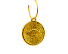Tereza's Gold Evil Eye, Hoop Earrings detail view