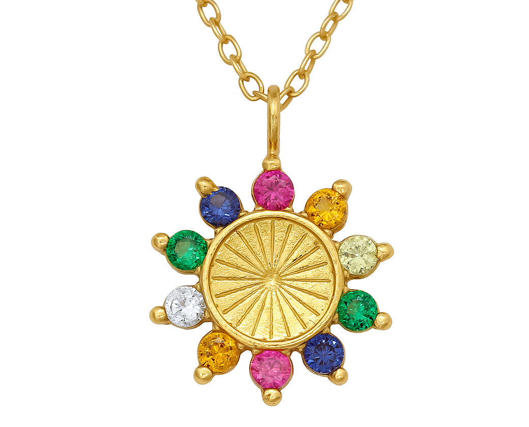 Tereza of Naxos Tereza's Zircon Flower, Pendant, Gold Plated Silver Jewellery 59 € Tereza's Greek Concept Store