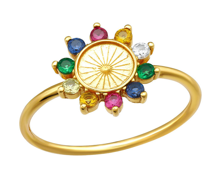 Tereza of Naxos Tereza's Zircon Flower, Ring, Gold-plated Silver Jewellery 59 € Tereza's Greek Concept Store