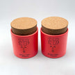 Close up of set of 2 meet marika sugar/coffee jar