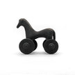 Black Trojan Horse statue handcrafted from clay with intricate detail, bringing ancient Greek history and strategic warfar...