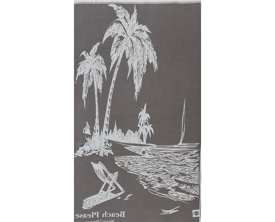 Close up of tropical beach, premium cotton beach towel