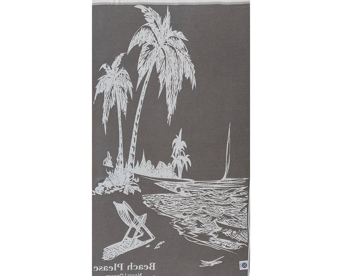 Close up of tropical beach, premium cotton beach towel