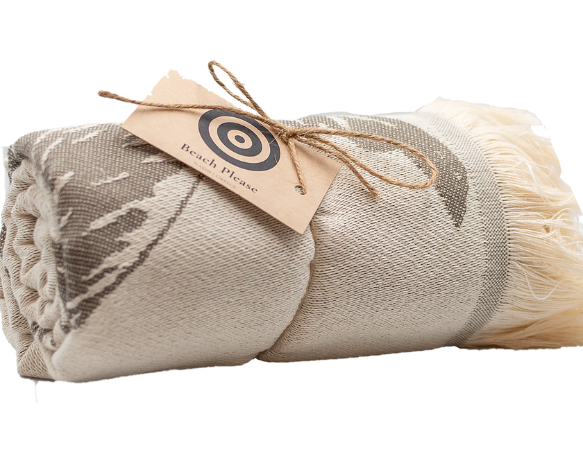 Tropical Beach, Premium Cotton Beach Towel detail view