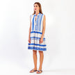 Zakar Sleeveless Dress in Blue & White detail view