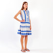 Zakar Sleeveless Dress in Blue & White styled view