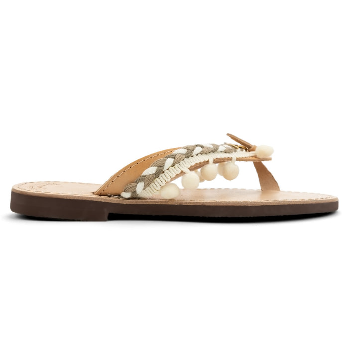 Tereza of Naxos Gold Fish, Handmade Leather Sandals, in Beige Clothing 89 € Tereza's Greek Concept Store