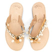 Gold Fish, Handmade Leather Sandals, in Beige detail view