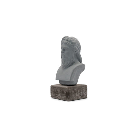 Close up of zeus figurine in cool gray