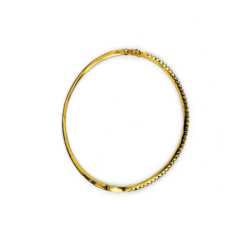 Rainbow Zircon, Colourful, Gold Bracelet styled view