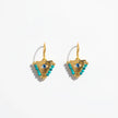 Medium Aegean mint fylachto earring in gold plated sterling silver with handpainted eye and mint turquoise beads