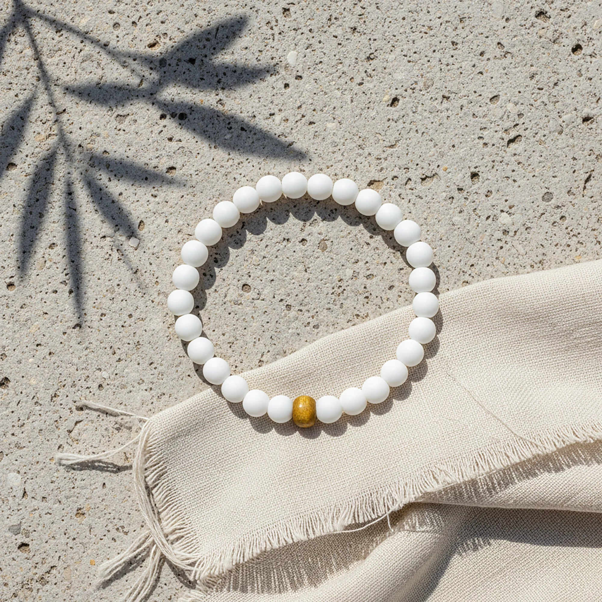 Close up of almyra bead bracelet