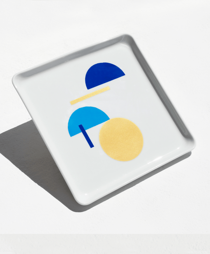 Close up of pieces of greece ceramic tray