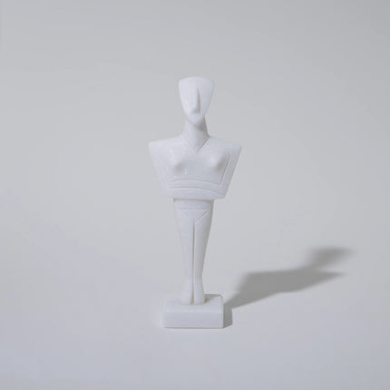 Cycladic marble figurine handcrafted in Naxos Greece from authentic Naxian marble minimalist Greek sculpture inspired by C...