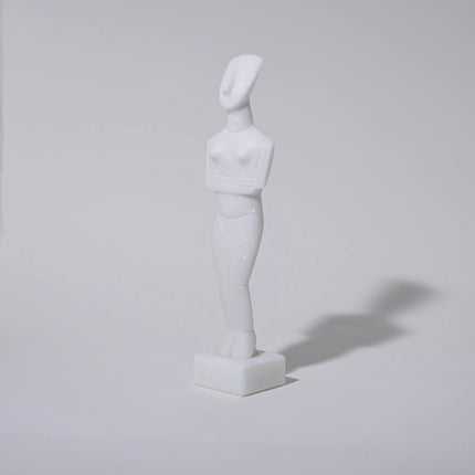 Close up of cycladic marble figurine 20cm