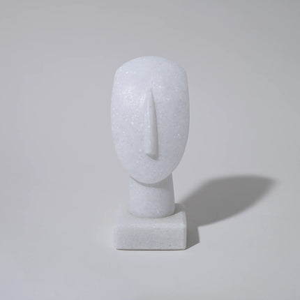 Cycladic Naxos Marble Head Sculpture - Handmade in Naxos from Authentic Naxian Marble