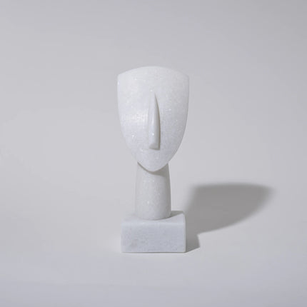 Cycladic marble head sculpture handcrafted in Naxos Greece from authentic Naxian marble minimalist Greek art decor