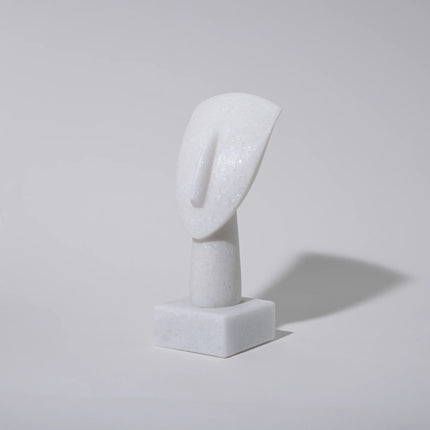 Close up of cycladic marble head sculpture 16cm