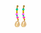 Boho Style, Sea Shell, Colourful Earrings