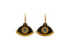 Gold Evil Eye in Black,  Hoop Earrings detail view