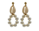 Mother of Shell, Freshwater Pearl, Hoop Earrings