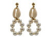 Mother of Shell, Freshwater Pearl, Hoop Earrings detail view