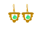 Close up of cleopatra the bohemian, earrings, in gold plated silver