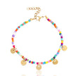 Close up of ethnic multicoloured bracelet, adjustable