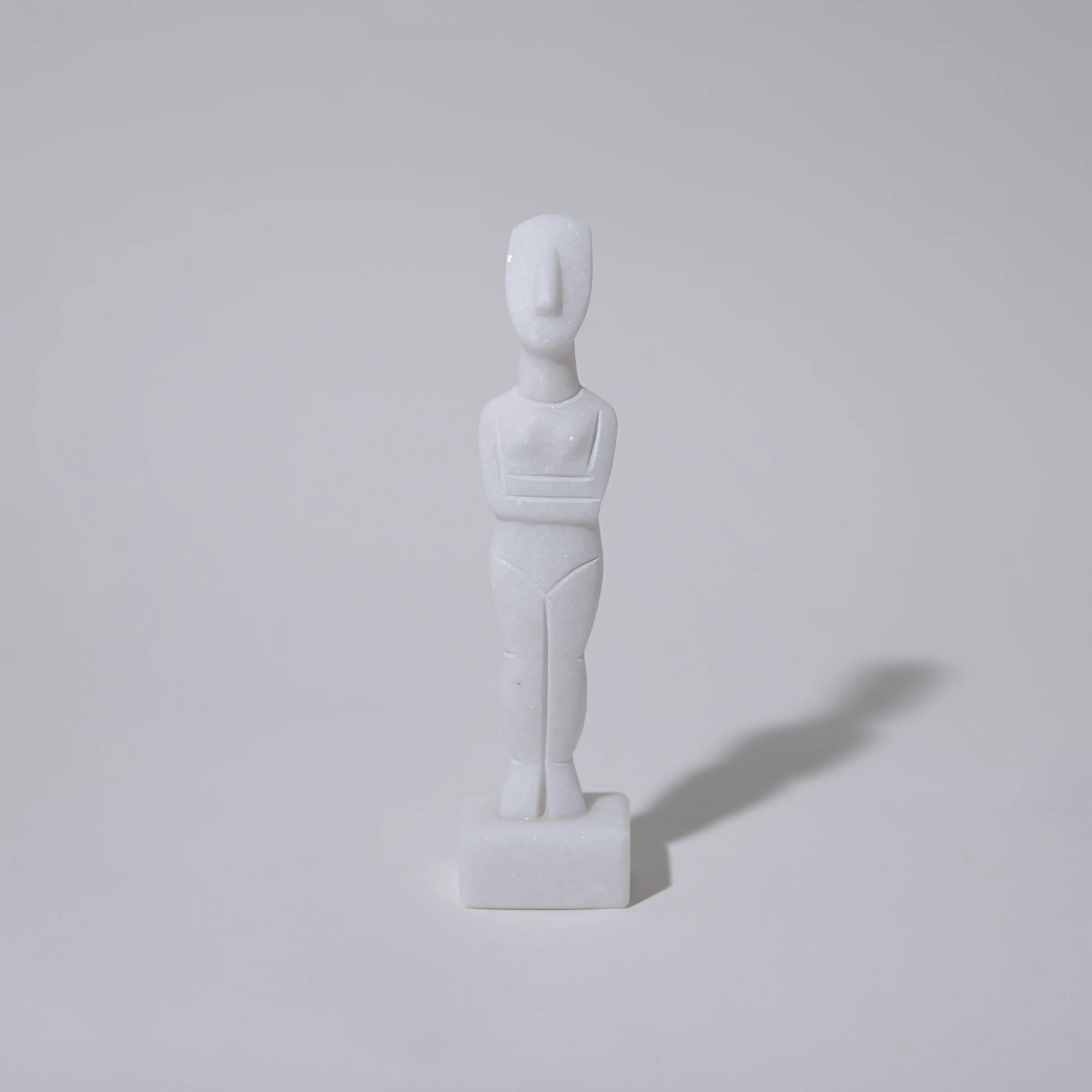 Cycladic marble figurine handmade in Naxos from authentic Naxian marble, minimalist Greek sculpture 14 cm