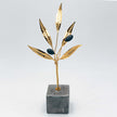 Golden Olive Branch in Black, Handcrafted