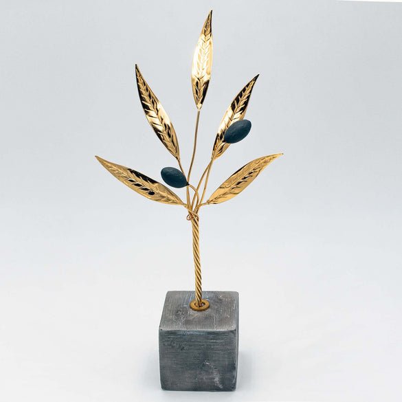 Tereza of Naxos Golden Olive Branch in Black, Handcrafted Home Decoration 59 € Tereza's Greek Concept Store