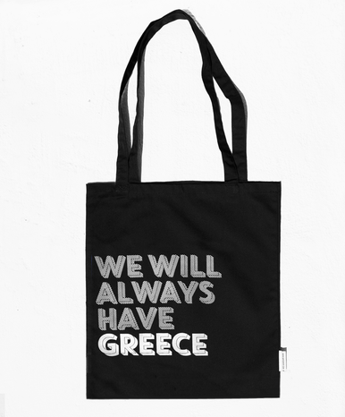 Close up of memories tote bag