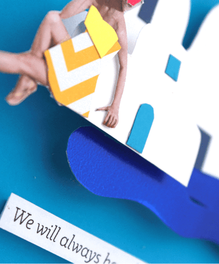 Close up of memories, handcrafted artwork, wooden frame