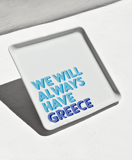 Close up of memories ceramic tray