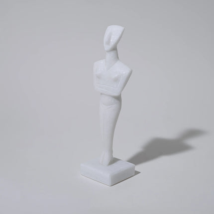 Cycladic Marble Female Figurine Sculpture – Handmade in Naxos from Authentic Naxian Marble