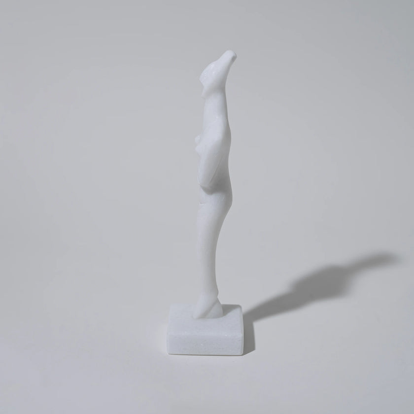 Cycladic Marble Female Figurine Sculpture – Handmade in Naxos from Authentic Naxian Marble