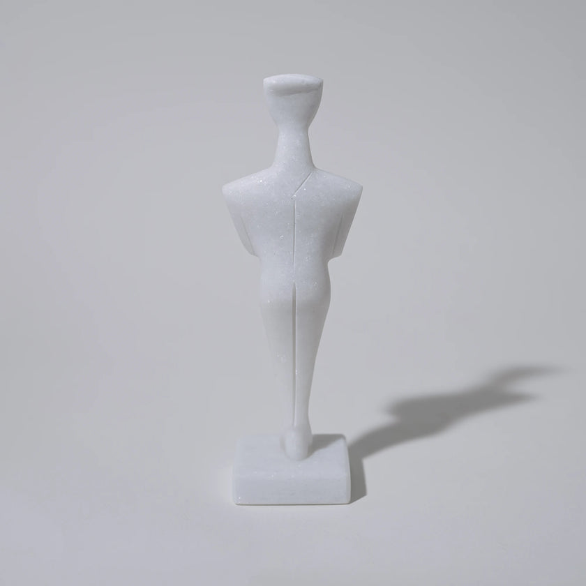 Cycladic Marble Female Figurine Sculpture – Handmade in Naxos from Authentic Naxian Marble
