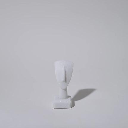 Mini Cycladic Marble Head Sculpture 7cm Handmade from Authentic Naxian Marble