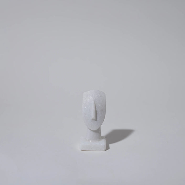 Mini Cycladic marble head sculpture handmade in Naxos from authentic Naxos marble