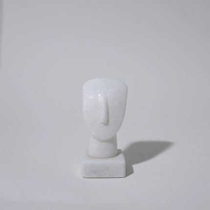 Cycladic marble head sculpture handmade in Naxos from authentic Naxos marble