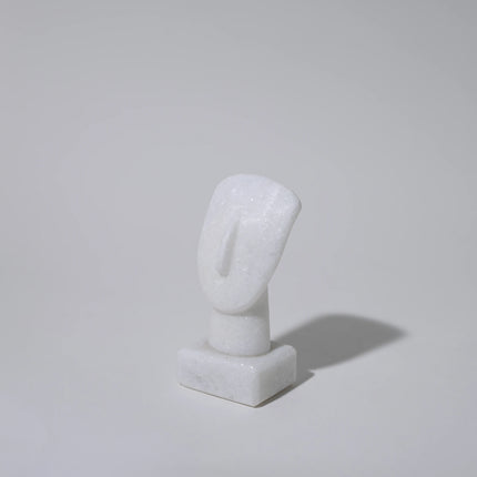 Cycladic Marble Head Sculpture - Handmade in Naxos from Authentic Naxian Marble