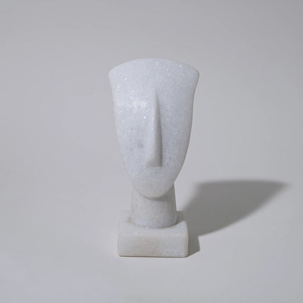 Cycladic marble head sculpture handmade in Naxos from authentic Naxos marble