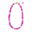 Fuchsia necklace with white pearl accents handcrafted in Greece