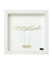 Close up of swing, handcrafted artwork, wooden frame